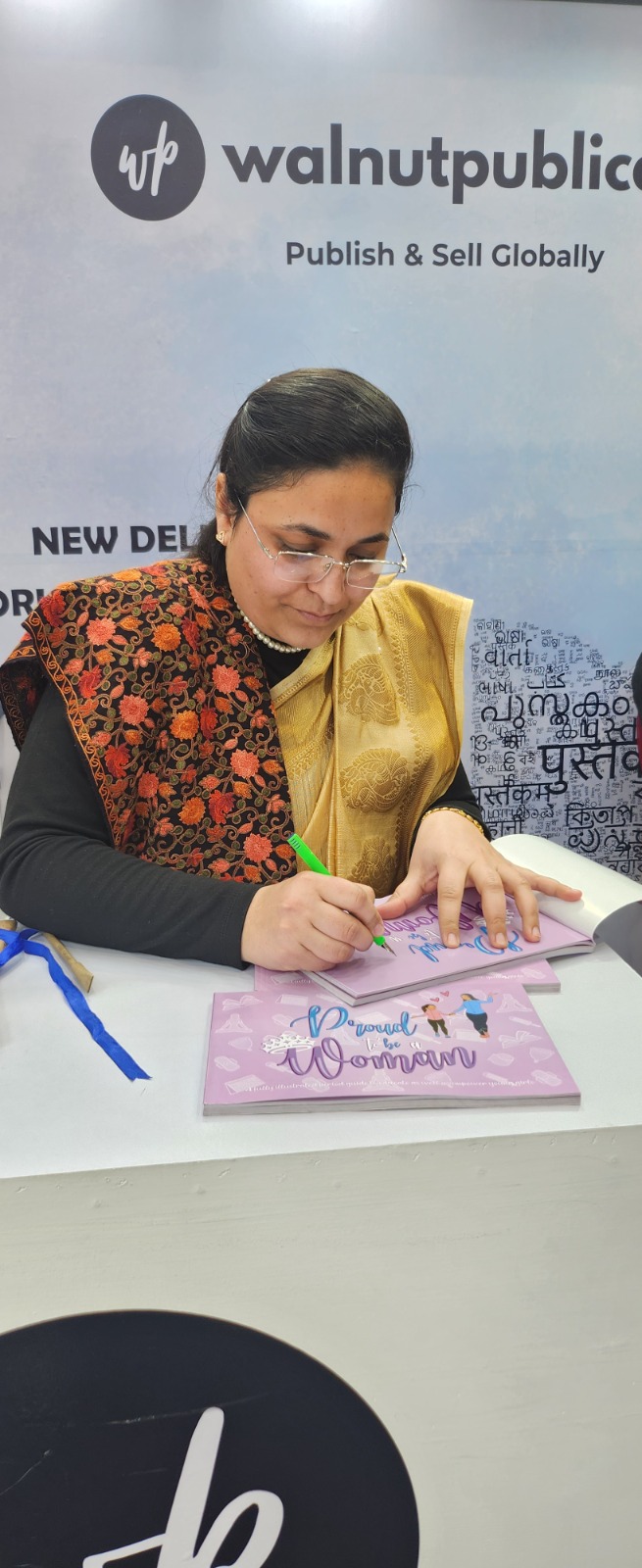 Author signing the book